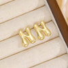 18K Gold-Plated Bubble Letter Stud Earrings - Unique, Dainty & Lightweight for Everyday Wear - Store 42