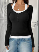 Scoop Neck Long Sleeve T-Shirt - Slightly Stretchy, 95% Polyester for Comfort, Easy Care - Store 42