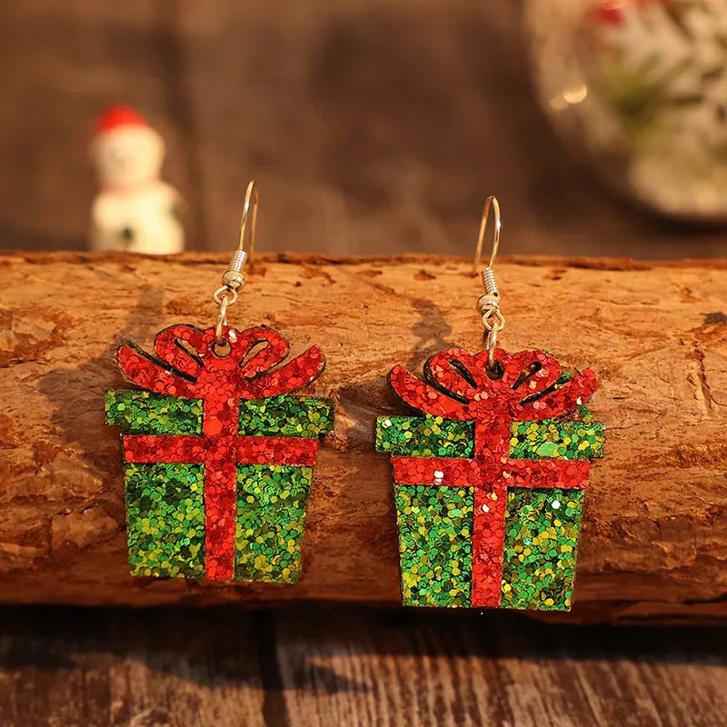 Trendy 2.2 In Sequin Gift Box PU Leather Earrings - Lightweight Alloy Jewelry