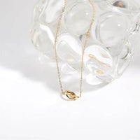 Elegant 18K Gold-Plated Knotted Necklace in Titanium Steel - Stylish Accessory for Any Occasion - Store 42