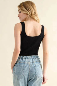 And The Why Ribbed Square Neck Bodysuit - Store 42