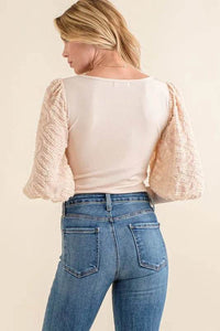 And The Why Textured Puff Sleeve Bodysuit - Store 42