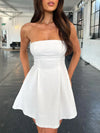 Devine Bow Back Tube Mini Dress White