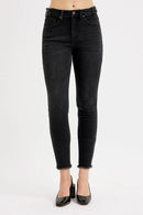 RISEN Full Size Tummy Control High Rise Adjustable Waist Skinny Jeans Plus Size BLACK