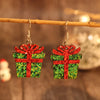 Sequin Gift Box PU Leather Earrings Green One Size