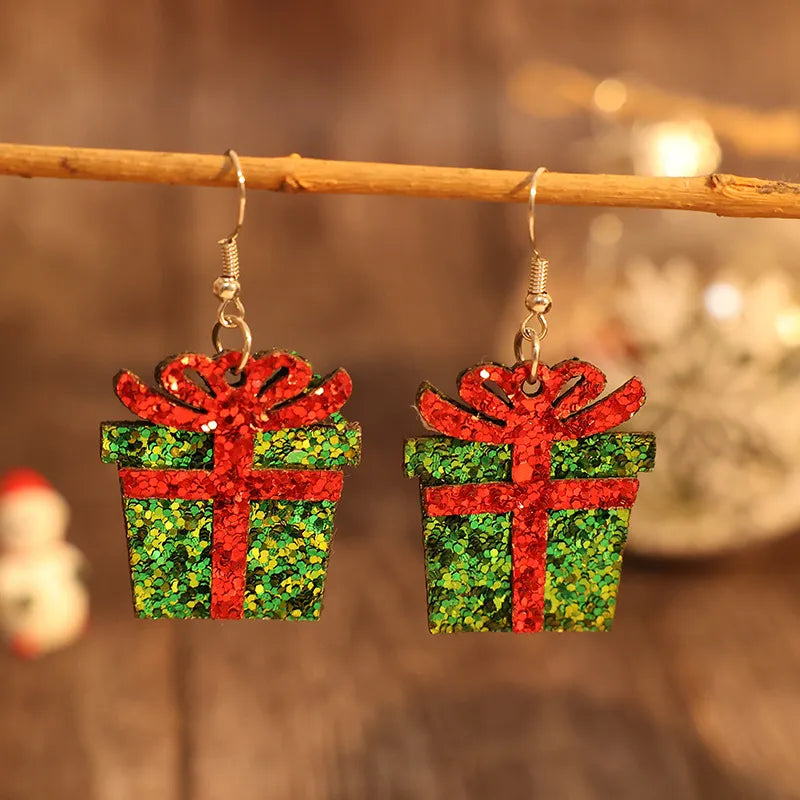 Trendy 2.2 In Sequin Gift Box PU Leather Earrings - Lightweight Alloy Jewelry