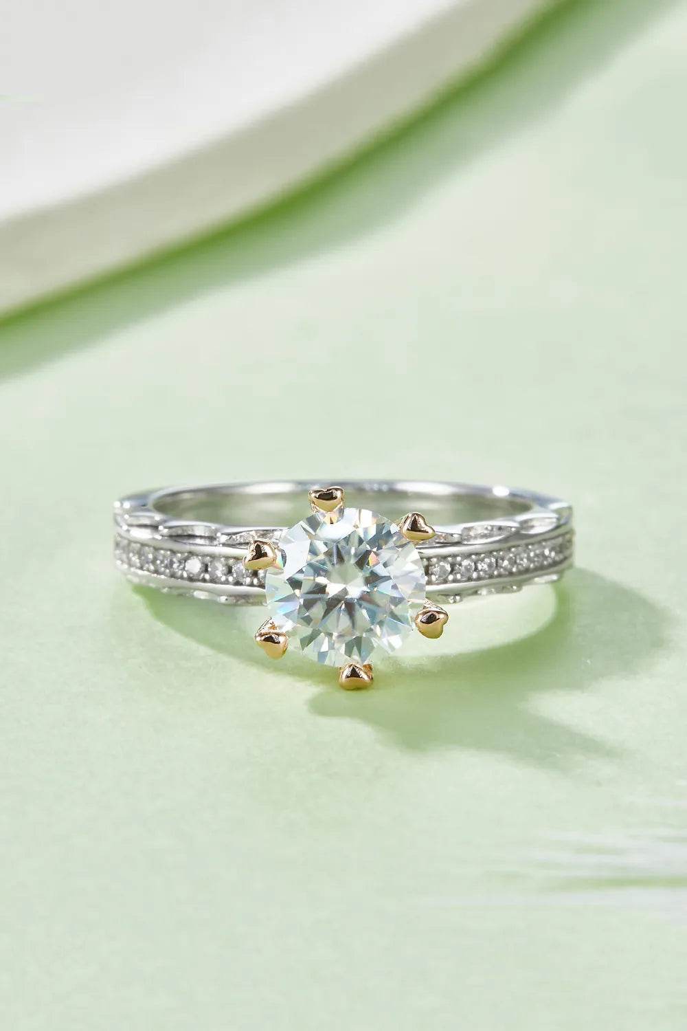 1 Carat Moissanite Ring in 925 Sterling Silver with Gift Box & Certificate