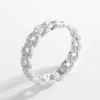 Elegant 925 Sterling Silver Ring With Zircon Inlay - Platinum-Plated, Stunning Design - Store 42