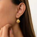 Vintage Gold Seashell & Starfish Drop Earrings