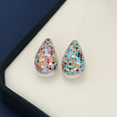 18K Gold-Plated Zircon Teardrop Earring Silver Multi One Size