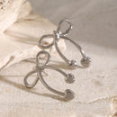 Elegant Stainless Steel Bow Earrings - 18K Gold-Plated & Platinum-Plated Finish - Store 42