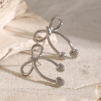 Elegant Stainless Steel Bow Earrings - 18K Gold-Plated & Platinum-Plated Finish - Store 42