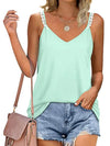 Full Size Plus Size Lace Detail V-Neck Cami Top - 100% Polyester, No Stretch, Machine Washable - Store 42