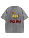 Stylish Duck Graphic Oversized T-Shirt for Comfort - 100% Polyester, Machine Washable - Store 42