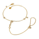 Elegant 18K Gold-Plated Rhinestone Hand Chain Bracelet with Adjustable Design - Store 42
