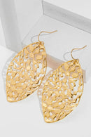 Elegant Brass Gold-Plated Leaf Shape Earrings - Stylish 2.5 Inch Fashion Jewelry - Store 42
