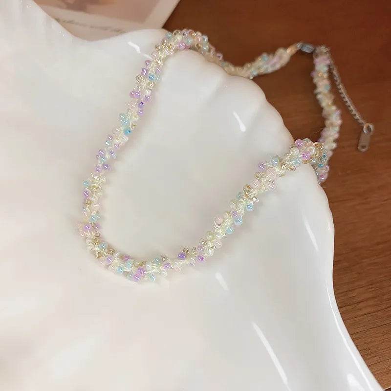 15-Inch Titanium Steel Rice Bead Necklace with 3.3-Inch Extension for Unique Style - Store 42