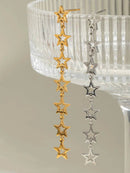 18K Gold-Plated Stainless Steel Cutout Star Earrings - Stylish, Durable, and Lightweight - Store 42