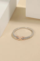 925 Sterling Silver Inlaid Zircon Infinity Symbol Ring Silver