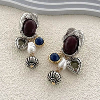 Elegant Zinc Alloy Heart Dangle Earrings - 18K Rose Gold and Platinum Plated Jewelry - Store 42