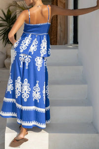 Printed Square Neck Cami and Wide Leg Pants Set