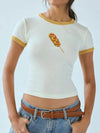 Trendsi Graphic Round Neck Short Sleeve T-Shirt - Slightly Stretchy, Opaque Fabric, 95% Polyester - Store 42