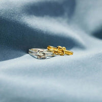 Elegant 925 Sterling Silver Knotted Ring - Stylish Unique Design for Every Occasion - Store 42