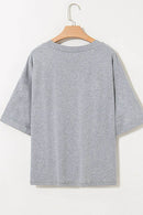 Trendy High Raglan V Neck Oversized T Shirt - Half Sleeve, Stretchy Fabric, Casual Chic - Store 42