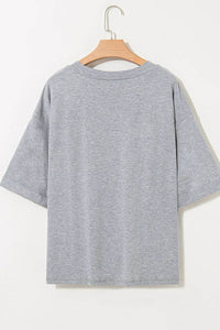 Trendy High Raglan V Neck Oversized T Shirt - Half Sleeve, Stretchy Fabric, Casual Chic - Store 42