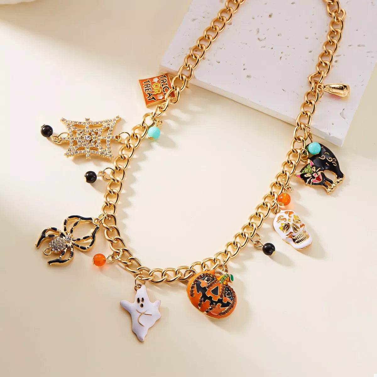 Halloween Charm Necklace with Festive Pendant Collection