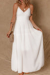 V-Neck High Waist Cami Dress White
