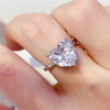 5 Carat 925 Sterling Silver Moissanite Heart Shape Ring Silver