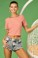 BiBi Rib Knit with Back Cross and Tied Detailed Top - Store 42
