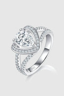 1 Carat Moissanite Heart Ring in 925 Sterling Silver with Certificate and Warranty - Store 42