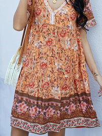 Floral Print V-Neck Summer Dress