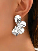 Elegant Stainless Steel Flower Earrings - Classic Floral Design for Everyday Wear - Store 42