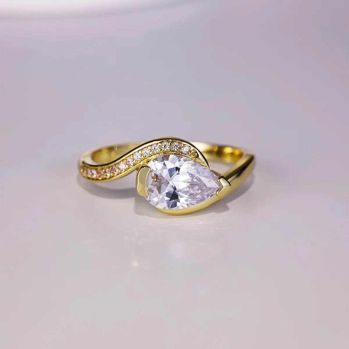 1.5 Carat Moissanite Ring in 925 Sterling Silver with 18K Gold-Plated Accent Stones