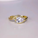 1.5 Carat Moissanite Ring in 925 Sterling Silver with 18K Gold-Plated Accent Stones - Store 42