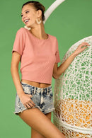 BiBi Rib Knit with Back Cross and Tied Detailed Top - Store 42