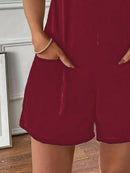 Full Size Scoop Neck Spaghetti Strap Overalls Plus Size