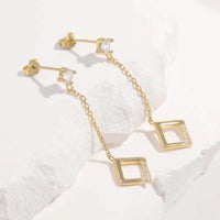 Elegant 925 Sterling Silver Inlaid Zircon Earrings | Hypoallergenic & Lightweight Design - Store 42