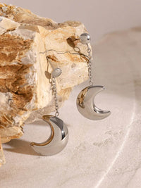 Elegant 18K Gold-Plated Stainless Steel Moon Dangle Earrings - Perfect for Any Occasion - Store 42