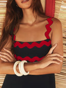 Contrast Trim Square Neck Maxi Cami Dress