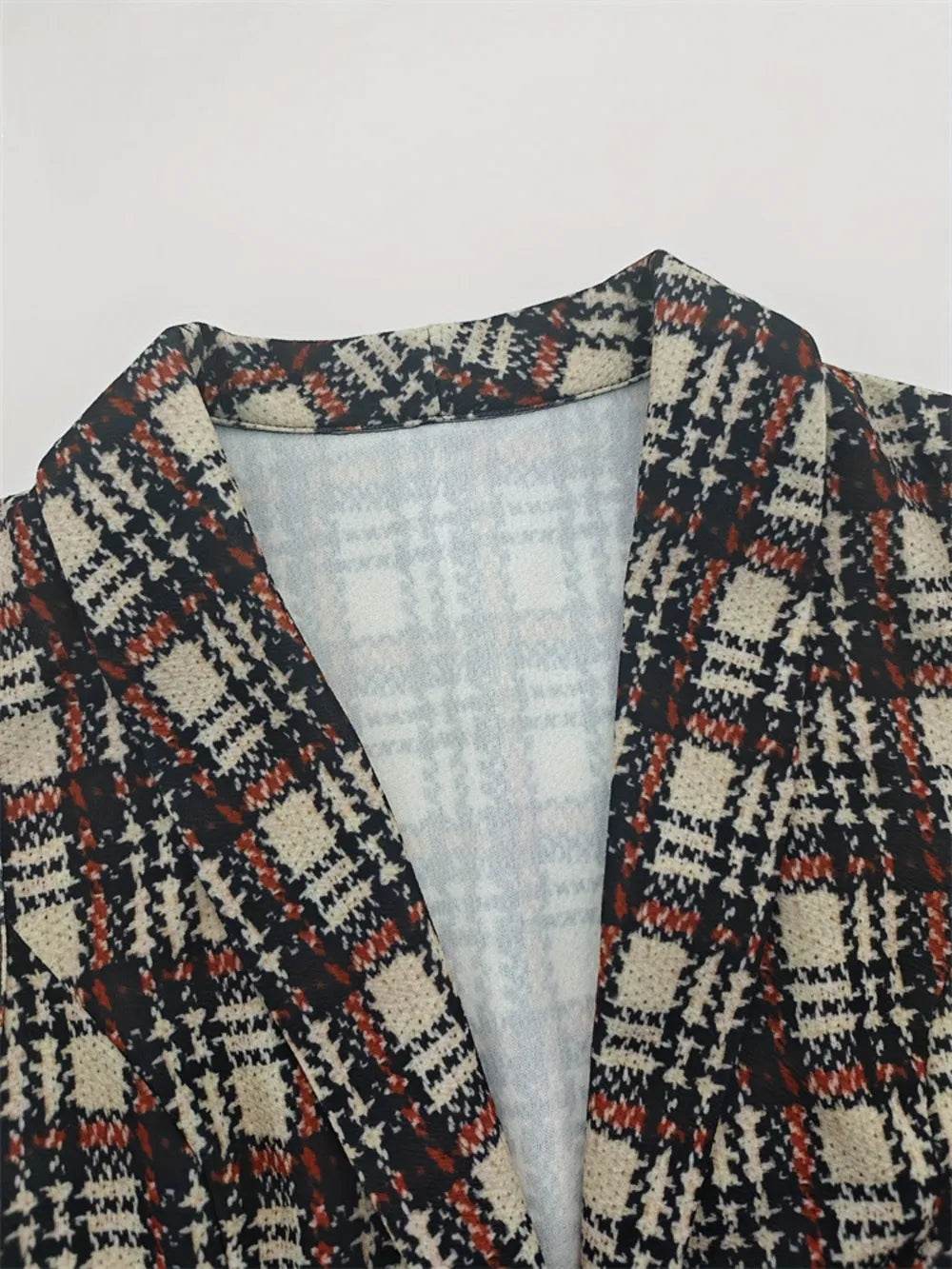 Trendy Plaid Button-Up Collared Neck Vest for Women - Versatile Layering Essential - Store 42