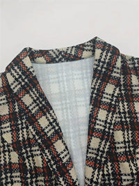 Trendy Plaid Button-Up Collared Neck Vest for Women - Versatile Layering Essential - Store 42