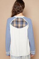POL Plaid Number 06 Raglan Sleeve T-Shirt