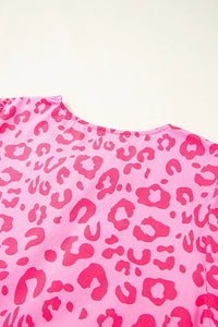 Leopard Tie Front Puff Sleeve Dress