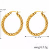 Elegant 18K Gold-Plated Hoop Earrings in Titanium Steel - Classic Fashion Jewelry - Store 42