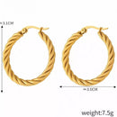 Elegant 18K Gold-Plated Hoop Earrings in Titanium Steel - Classic Fashion Jewelry - Store 42