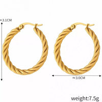 Elegant 18K Gold-Plated Hoop Earrings in Titanium Steel - Classic Fashion Jewelry - Store 42